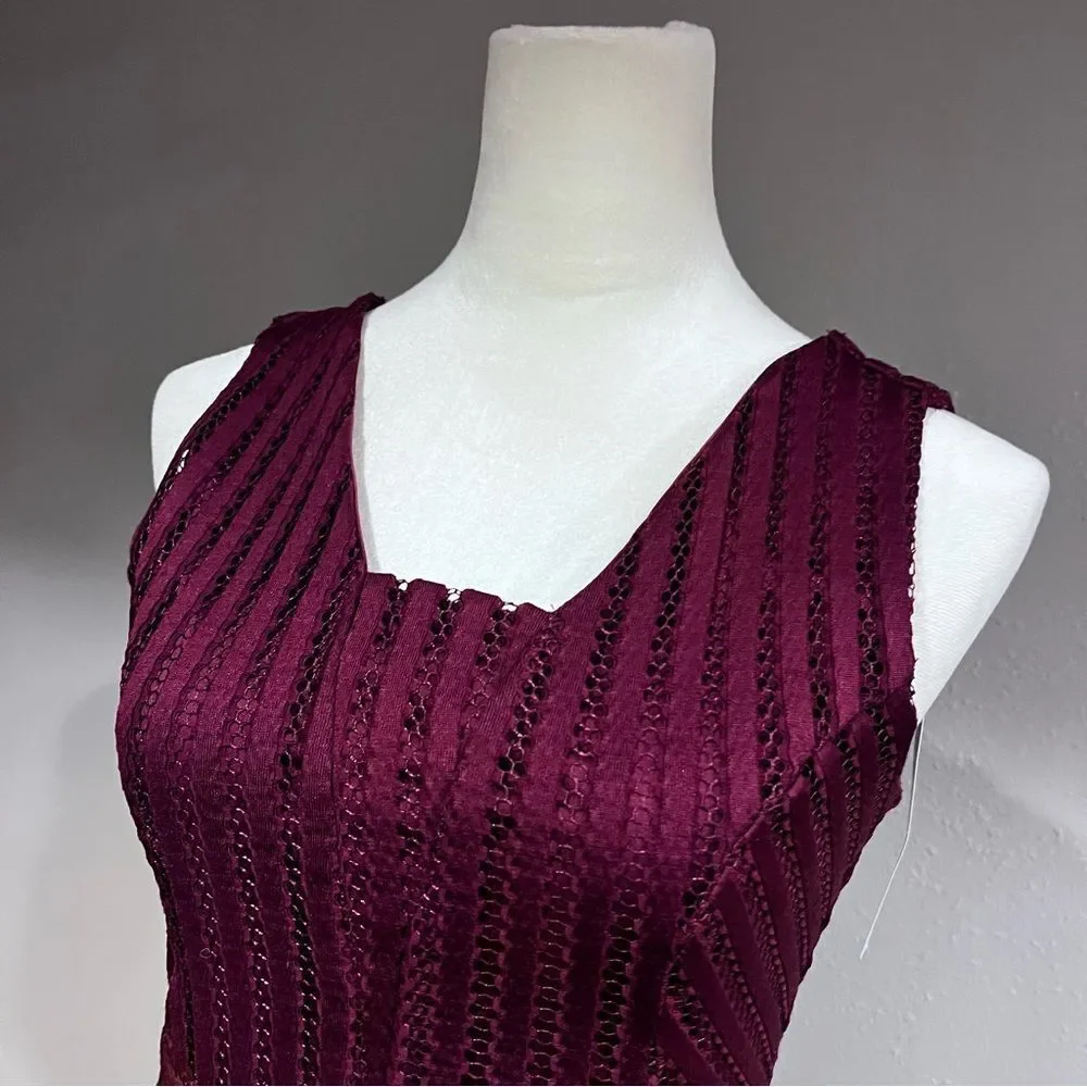 She + Sky Plum Textured Fit-and-Flare Mini Dress